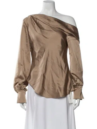 Pre-owned Simkhai Off-the-shoulder Long Sleeve Blouse In Neutral