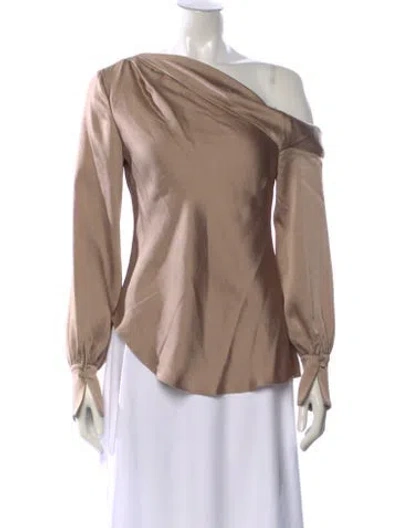 Pre-owned Simkhai Off-the-shoulder Long Sleeve Blouse In Neutral
