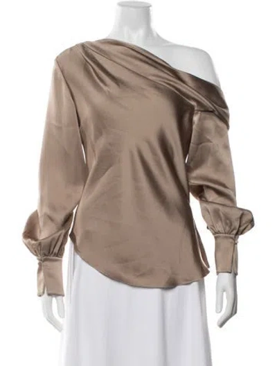 Pre-owned Simkhai Off-the-shoulder Long Sleeve Blouse In Neutral