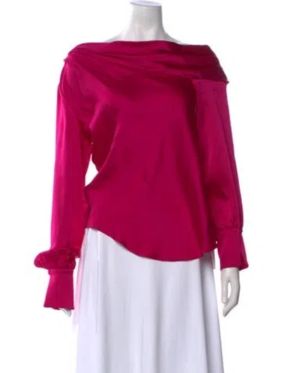 Pre-owned Simkhai Off-the-shoulder Long Sleeve Blouse In Pink