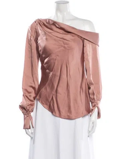 Pre-owned Simkhai Off-the-shoulder Long Sleeve Blouse In Pink