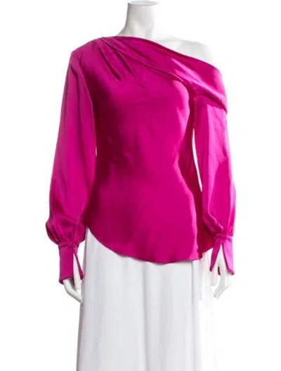 Pre-owned Simkhai Off-the-shoulder Long Sleeve Blouse In Purple