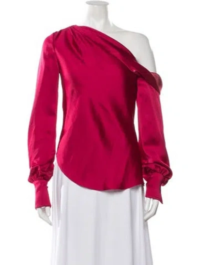 Pre-owned Simkhai Off-the-shoulder Long Sleeve Blouse In Red