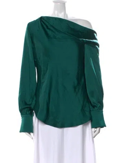 Pre-owned Simkhai Off-the-shoulder Long Sleeve Blouse W/ Tags In Green