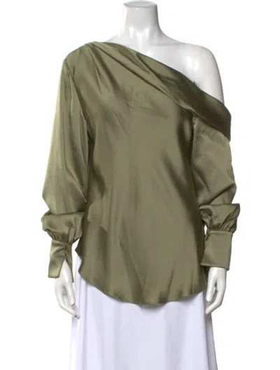 Pre-owned Simkhai Off-the-shoulder Long Sleeve Blouse W/ Tags In Green