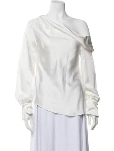 Pre-owned Simkhai Off-the-shoulder Long Sleeve Blouse In White