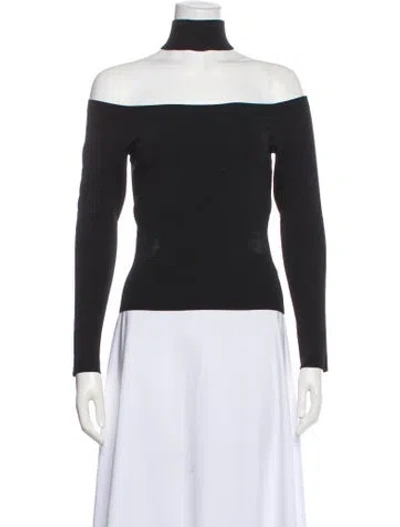 Pre-owned Simkhai Off-the-shoulder Long Sleeve Top In Black