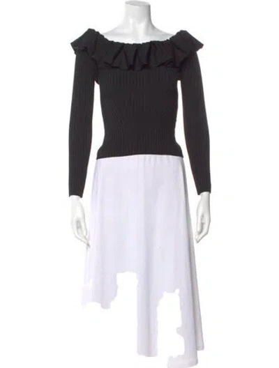 Pre-owned Simkhai Off-the-shoulder Long Sleeve Top In Black