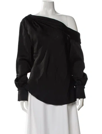 Pre-owned Simkhai Off-the-shoulder Long Sleeve Top In Black