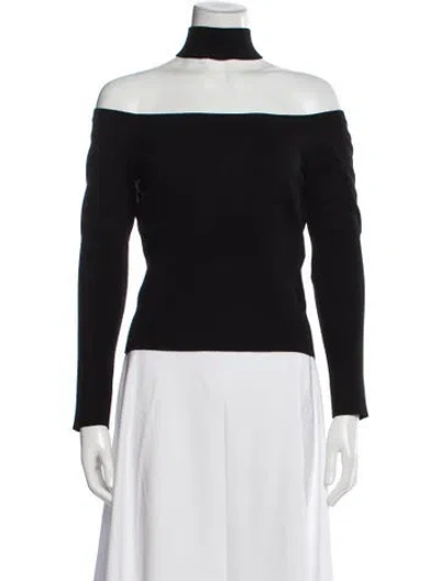 Pre-owned Simkhai Off-the-shoulder Long Sleeve Top In Black