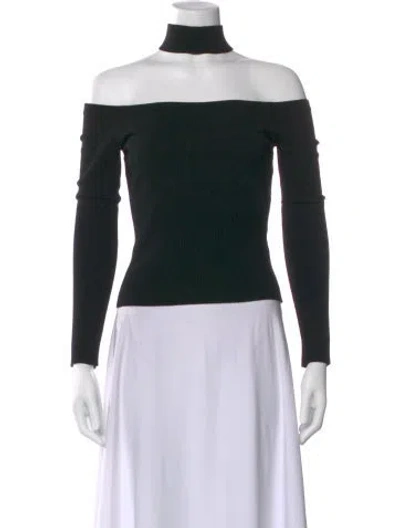 Pre-owned Simkhai Off-the-shoulder Long Sleeve Top In Black