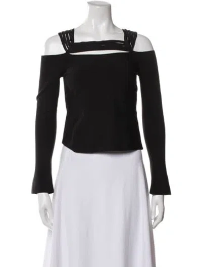 Pre-owned Simkhai Off-the-shoulder Long Sleeve Top In Black