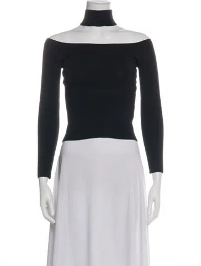 Pre-owned Simkhai Off-the-shoulder Long Sleeve Top In Black