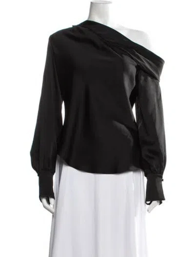 Pre-owned Simkhai Off-the-shoulder Long Sleeve Top In Black