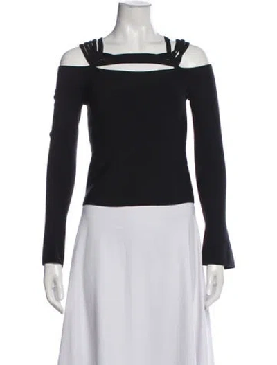 Pre-owned Simkhai Off-the-shoulder Long Sleeve Top In Black