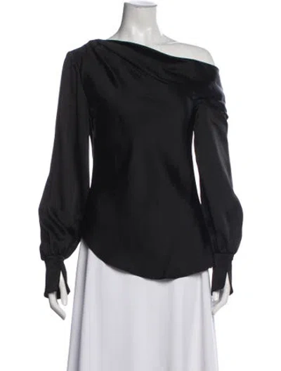 Pre-owned Simkhai Off-the-shoulder Long Sleeve Top In Black