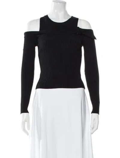 Pre-owned Simkhai Off-the-shoulder Long Sleeve Top In Black