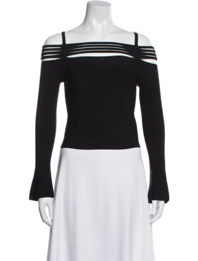Pre-owned Simkhai Off-the-shoulder Long Sleeve Top In Black
