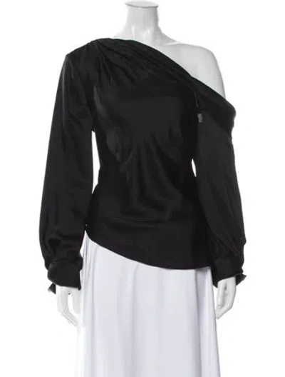Pre-owned Simkhai Off-the-shoulder Long Sleeve Top In Black