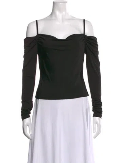 Pre-owned Simkhai Off-the-shoulder Long Sleeve Top In Black