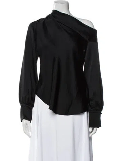 Pre-owned Simkhai Off-the-shoulder Long Sleeve Top In Black