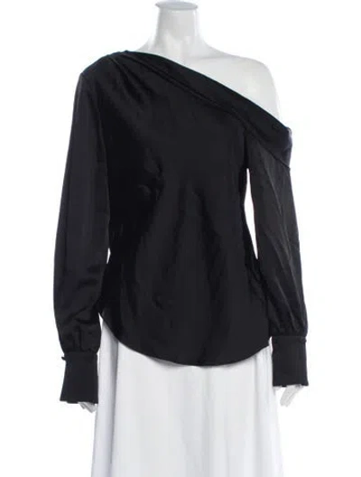 Pre-owned Simkhai Off-the-shoulder Long Sleeve Top In Black