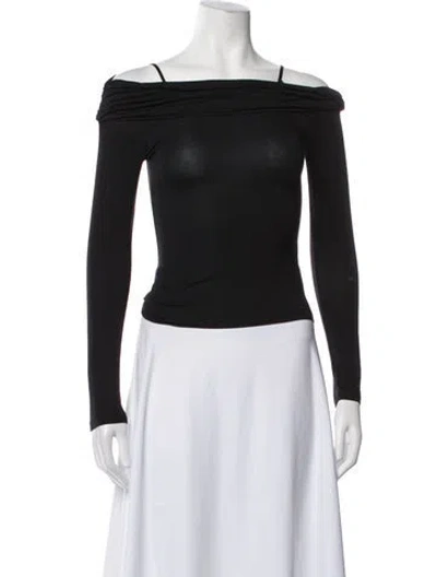 Pre-owned Simkhai Off-the-shoulder Long Sleeve Top In Black