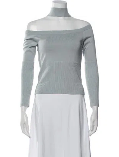 Pre-owned Simkhai Off-the-shoulder Long Sleeve Top In Blue