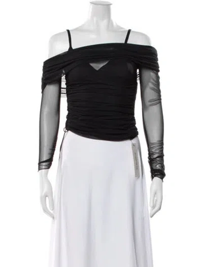 Pre-owned Simkhai Off-the-shoulder Long Sleeve Top W/ Tags In Black