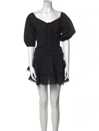 Pre-owned Simkhai Off-the-shoulder Mini Dress In Black