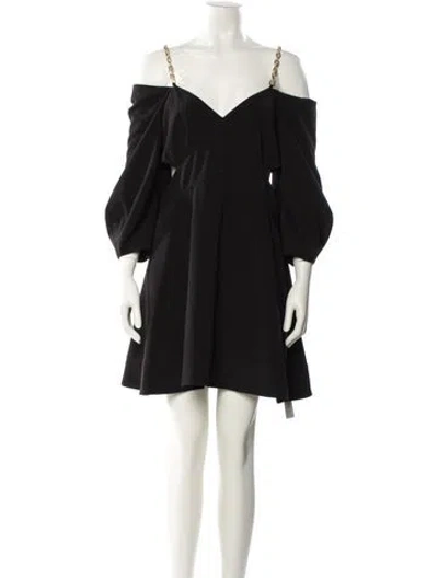 Pre-owned Simkhai Off-the-shoulder Mini Dress In Black