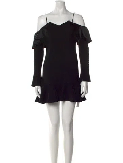 Pre-owned Simkhai Off-the-shoulder Mini Dress In Black