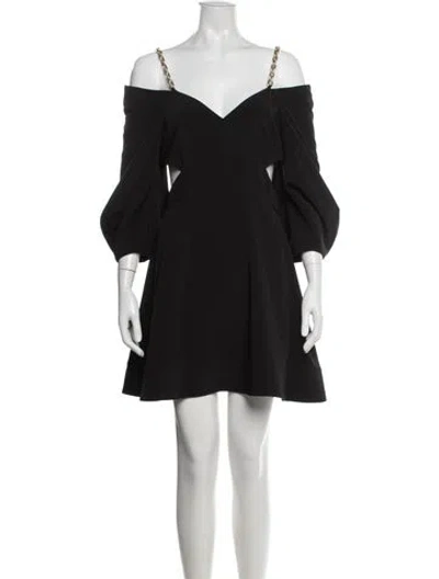 Pre-owned Simkhai Off-the-shoulder Mini Dress In Black