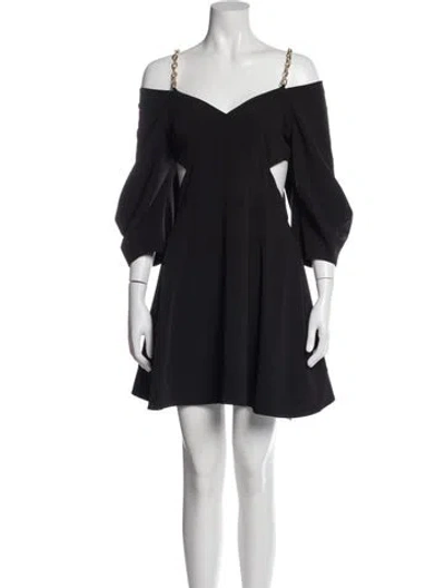 Pre-owned Simkhai Off-the-shoulder Mini Dress In Black
