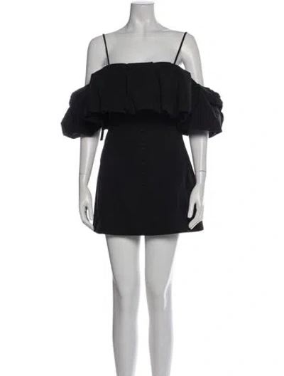 Pre-owned Simkhai Off-the-shoulder Mini Dress In Black
