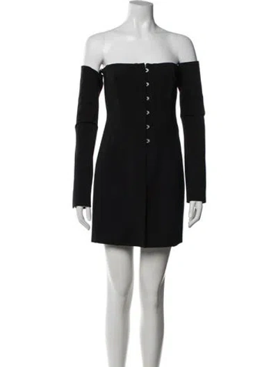 Pre-owned Simkhai Off-the-shoulder Mini Dress In Black