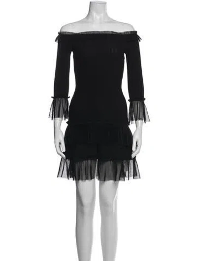 Pre-owned Simkhai Off-the-shoulder Mini Dress In Blue