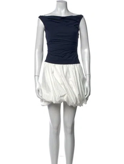 Pre-owned Simkhai Off-the-shoulder Mini Dress In Blue