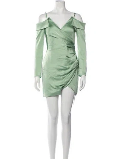 Pre-owned Simkhai Off-the-shoulder Mini Dress In Green