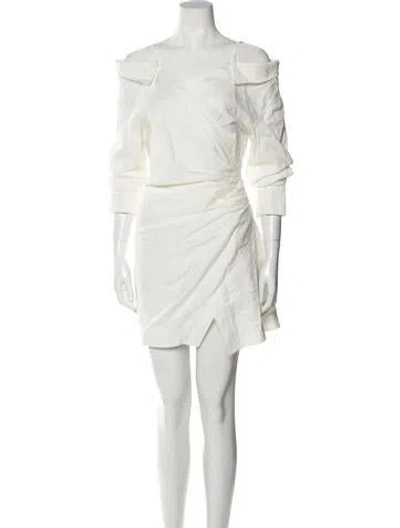 Pre-owned Simkhai Off-the-shoulder Mini Dress In Neutral