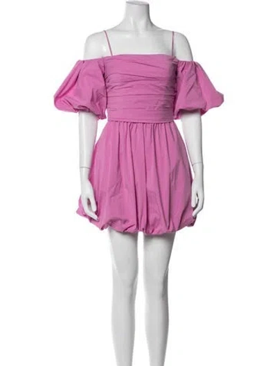 Pre-owned Simkhai Off-the-shoulder Mini Dress In Pink