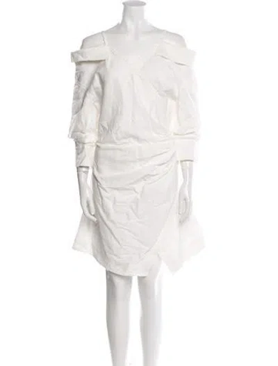 Pre-owned Simkhai Off-the-shoulder Mini Dress In White