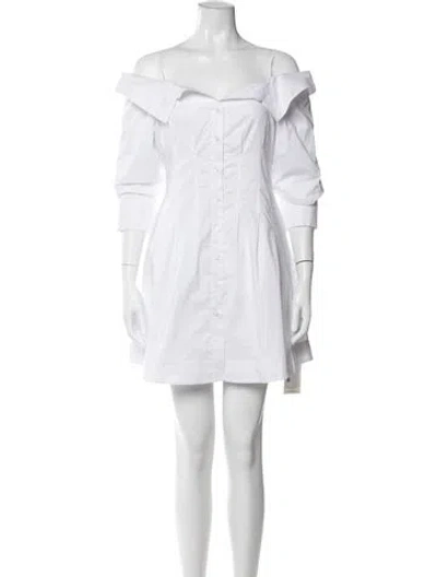 Pre-owned Simkhai Off-the-shoulder Mini Dress In White