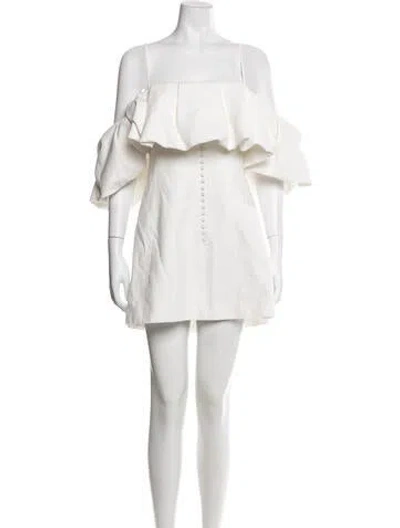 Pre-owned Simkhai Off-the-shoulder Mini Dress In White
