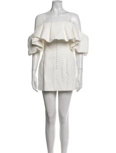 Pre-owned Simkhai Off-the-shoulder Mini Dress In White