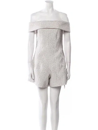 Pre-owned Simkhai Off-the-shoulder Romper In Silver