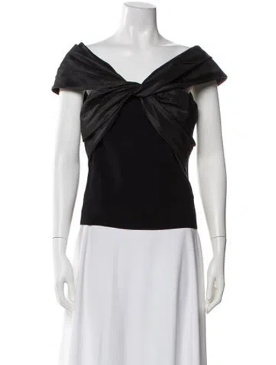 Pre-owned Simkhai Off-the-shoulder Short Sleeve Top In Black