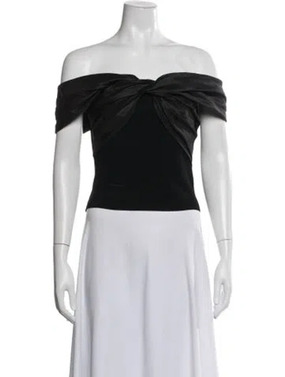 Pre-owned Simkhai Off-the-shoulder Short Sleeve Top In Black