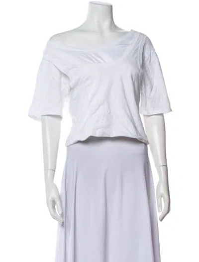 Pre-owned Simkhai Off-the-shoulder Short Sleeve Top In White