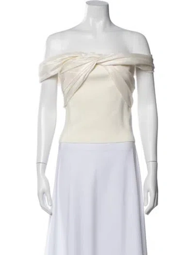 Pre-owned Simkhai Off-the-shoulder Sleeveless Top In White